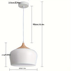 Scandinavian Style Pendant Lamp | Iron and Wood Texture Design