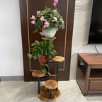 Wooden 6-Tier Round Plant Display Stand
