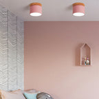 Flush Mount LED Ceiling Light with Wooden Accent in Scandinavian Style