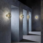 Retro Round Disc Wall Light with Glass Shade