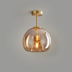 Glass Sphere Ceiling Fixture | Semi-Flush Mount Design