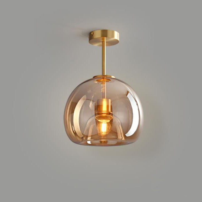 Glass Sphere Ceiling Fixture | Semi-Flush Mount Design