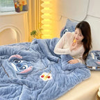 Kids Blanket & Cushion Set Plush Fleece Machine Washable