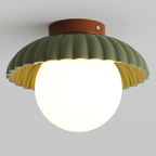 Modern Flush Mount Ceiling Light for Hallway – Glass and Metal Design