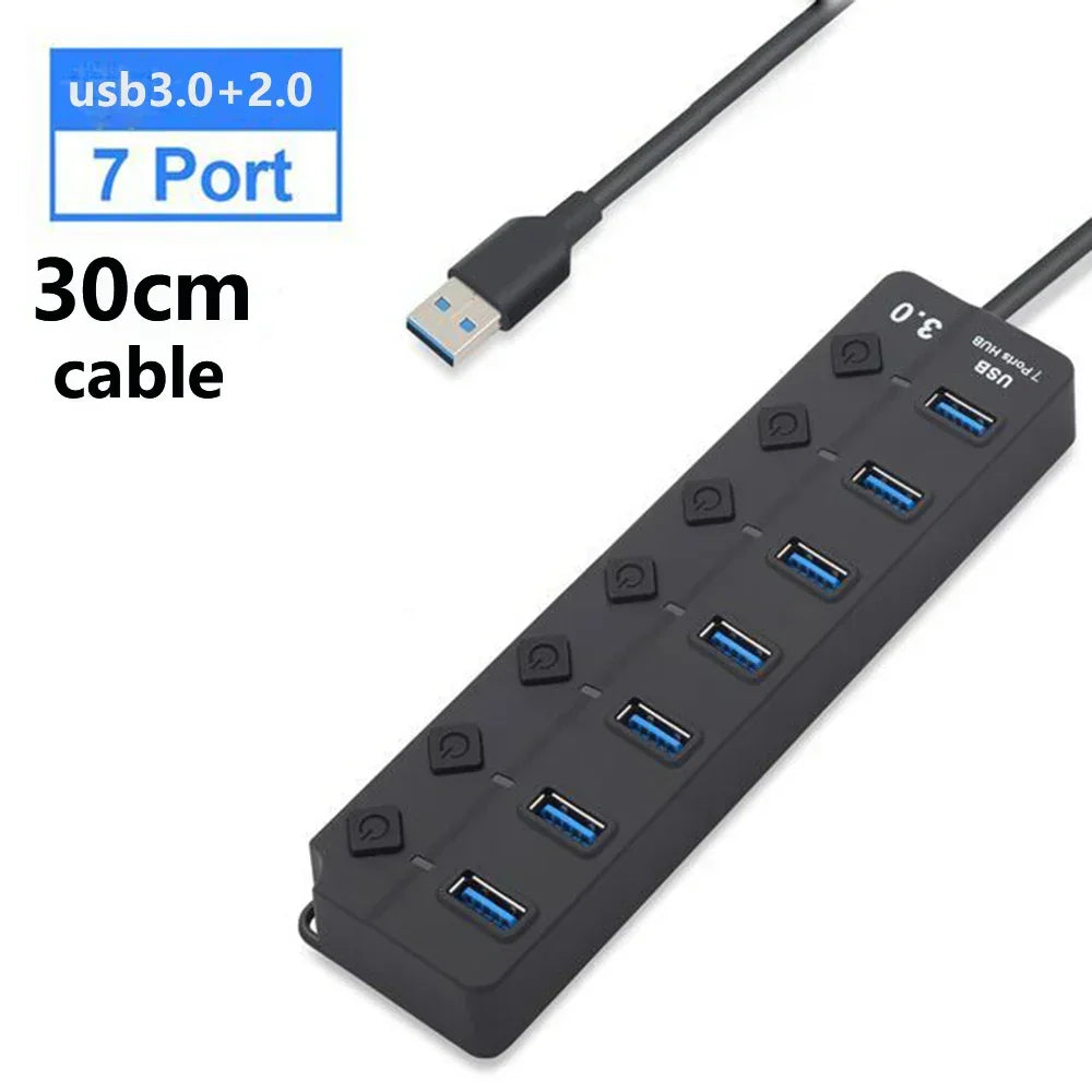 USB Hub 7-Port 5Gbps Per-Port Power Switches