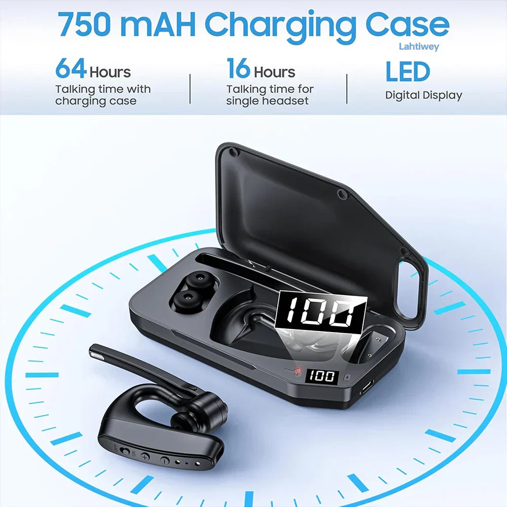 Bluetooth Headset Dual Microphones ENC Noise-Cancelling