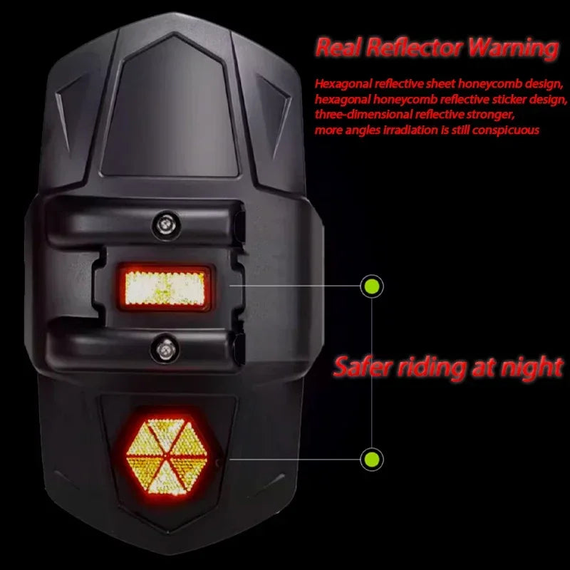 Motorcycle Rear Fender Universal Carbon Fiber-Style CNC Bracket Reflector