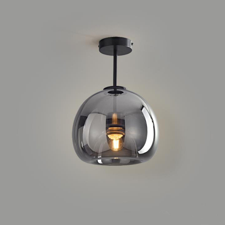 Glass Sphere Ceiling Fixture | Semi-Flush Mount Design