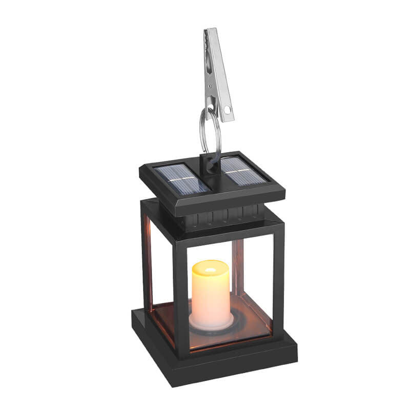 LED Candle Lantern for Outdoors - Solar-Powered with Glass Panels