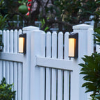 Rectangular Glass Shade Solar Wall Light in Black Metal