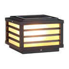 Black Square Solar Wall Light for Outdoor Fence Installation