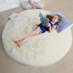 Round Fluffy Rug Ultra-Soft Polyester Non-Slip & Machine Washable