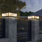 Black Stainless Steel Ribbed Glass Bollard Light (Fixed Ground)