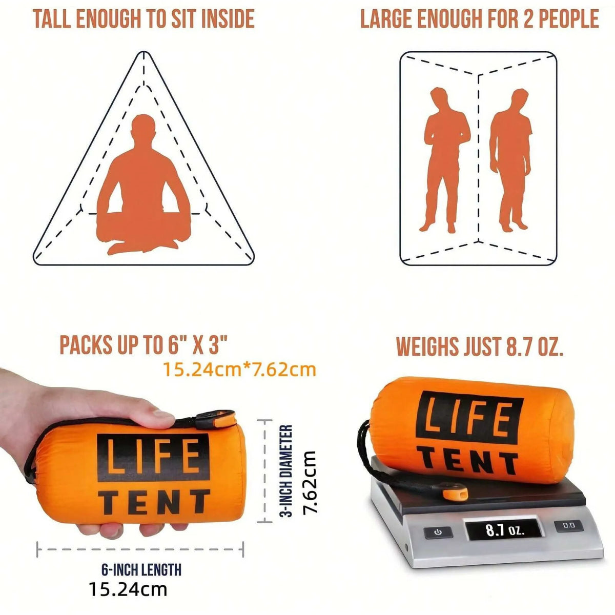 Survival Tent 2-Person Compact Water-Resistant Reflective Liner