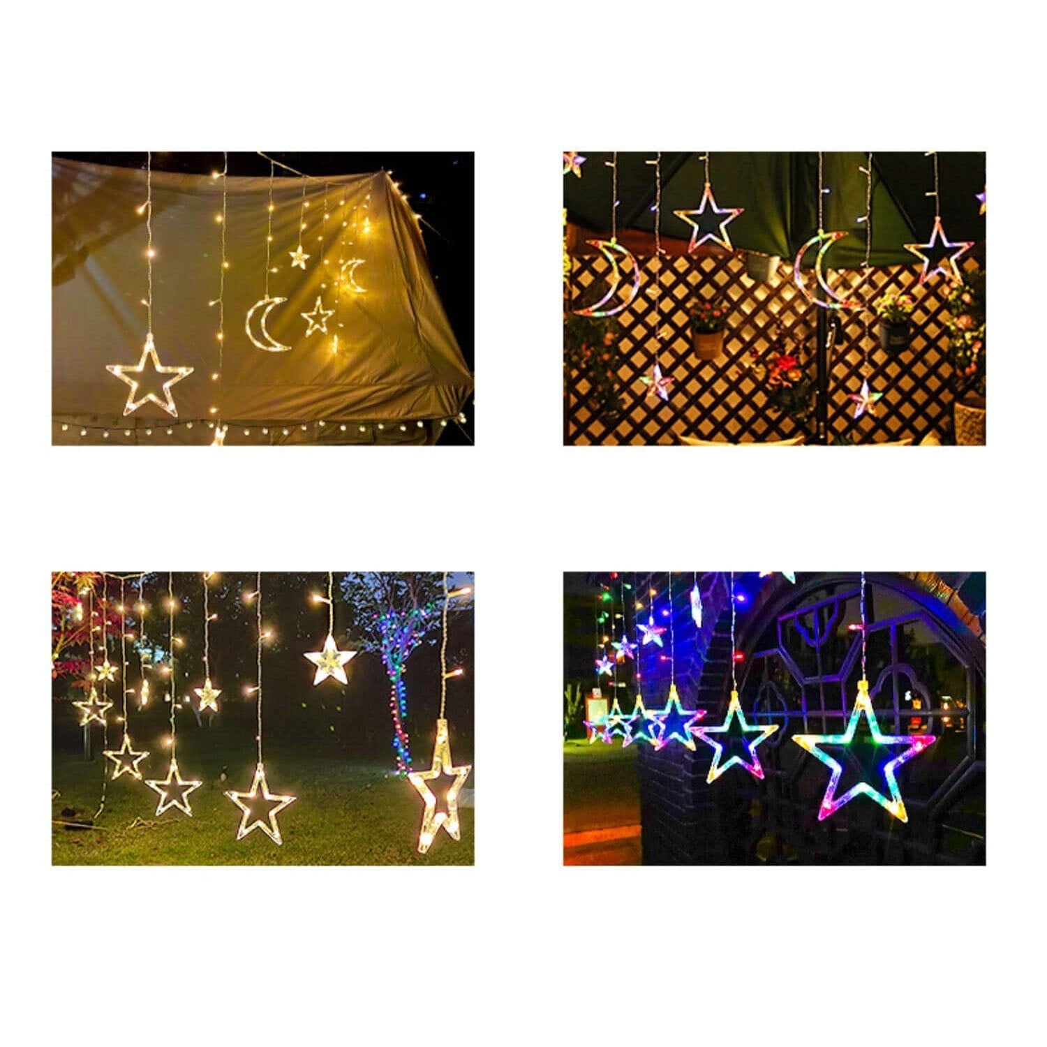 Star and Moon Shaped Solar String Lights