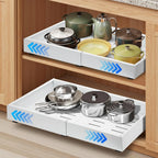 Pull-Out Cabinet Drawers Adjustable Width 77 Lb Capacity