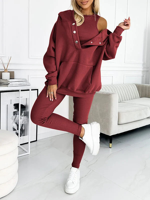 Two-Piece Loungewear Set Loose Fit Eco Friendly Cotton Blend