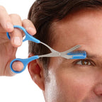 Eyebrow Scissors Precision Comb Ergonomic Grip Stainless Steel Blades