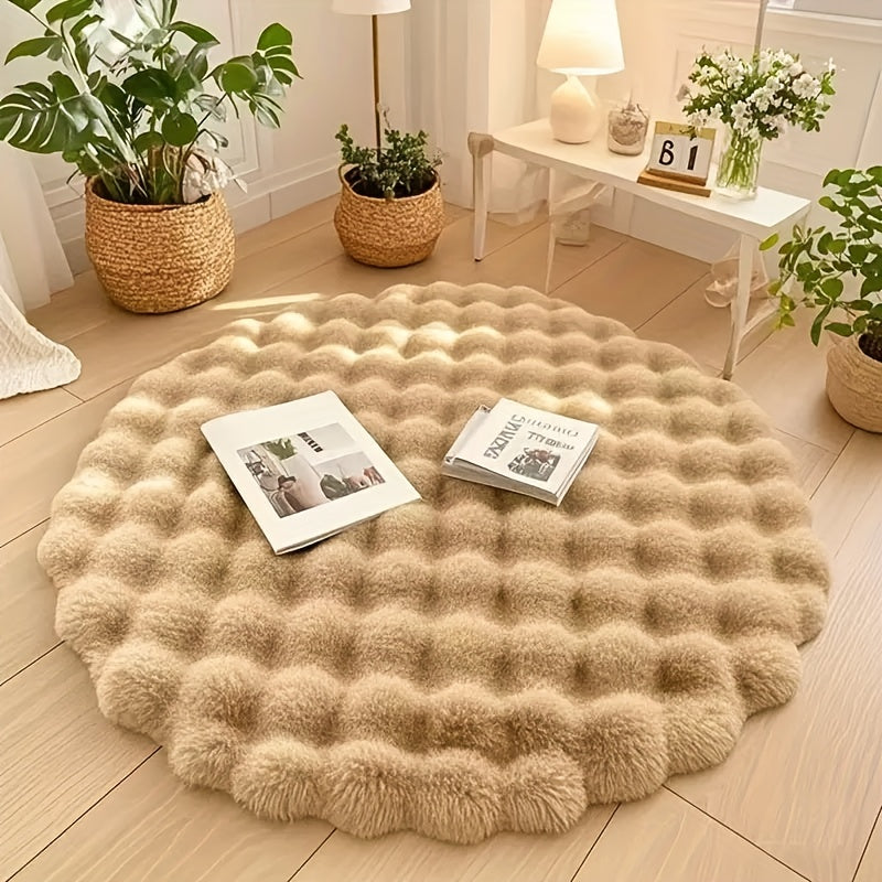 Soft Round Bubble Rug – Fluffy Circle Carpet for Cozy Spaces
