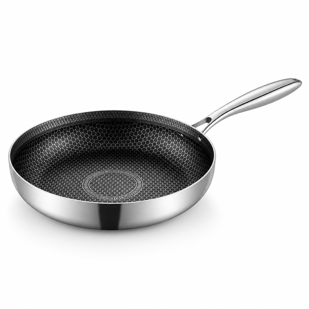 Tri-Ply Stainless Steel Honeycomb Non-Stick Frying Pan (Multiple Sizes)