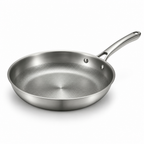 Uncoated Pure Titanium Dot-Texture Frying Pan (Induction & Oven-Safe)