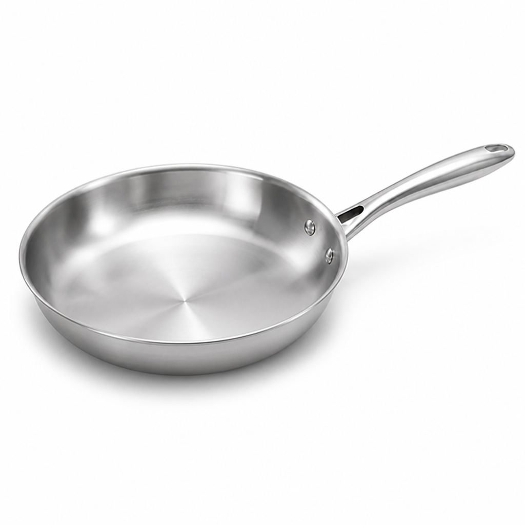 410 Stainless Steel Uncoated Frying Pan (24 & 26 cm)