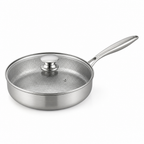 Titanium Non-Stick Flat-Bottom Frying Pan (7.87-Inch, With Lid)