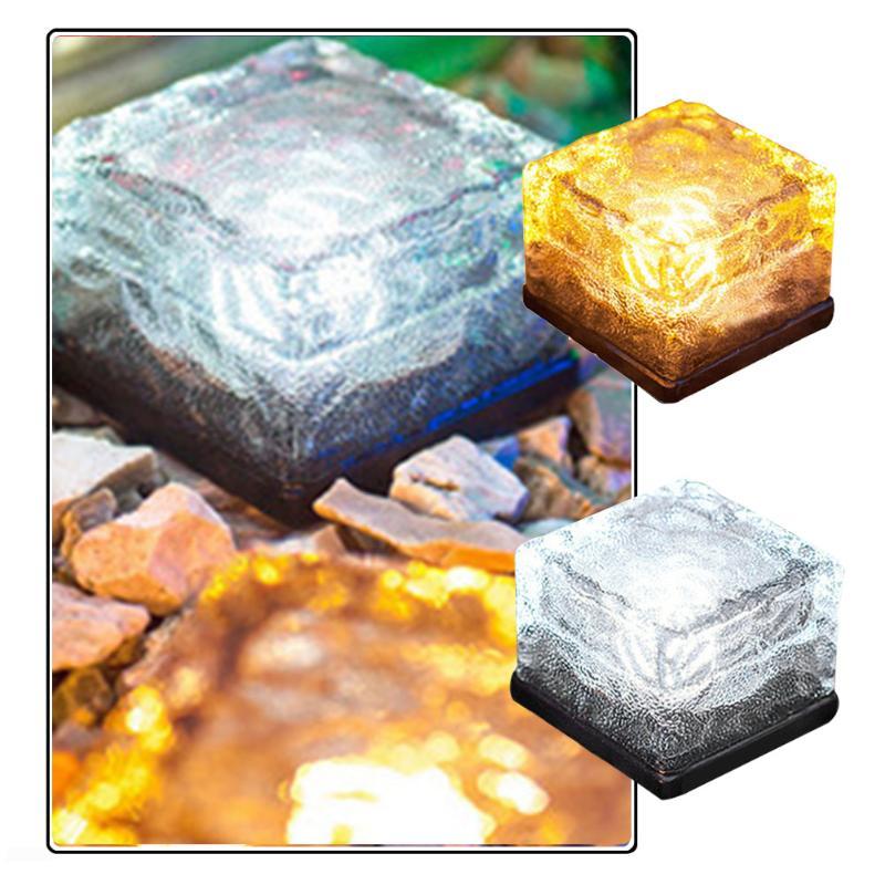 Color-Changing Solar Cube Light for Garden with Water Ripple Design