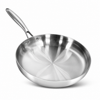 Three-Layer 316 Stainless Steel Frying Pan (Induction & Oven Compatible)