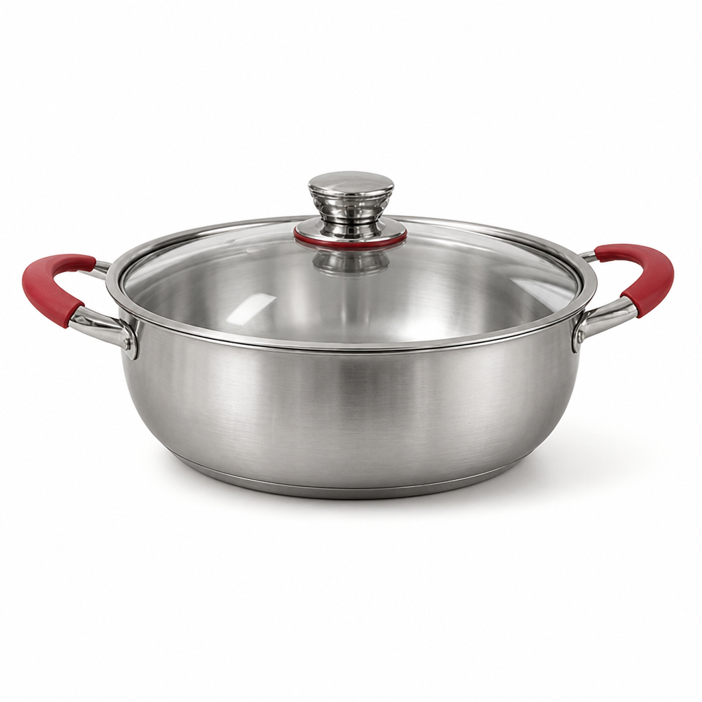Durable Titanium Induction-Compatible Frying Pan (30 cm, Anti-Scald Handles)