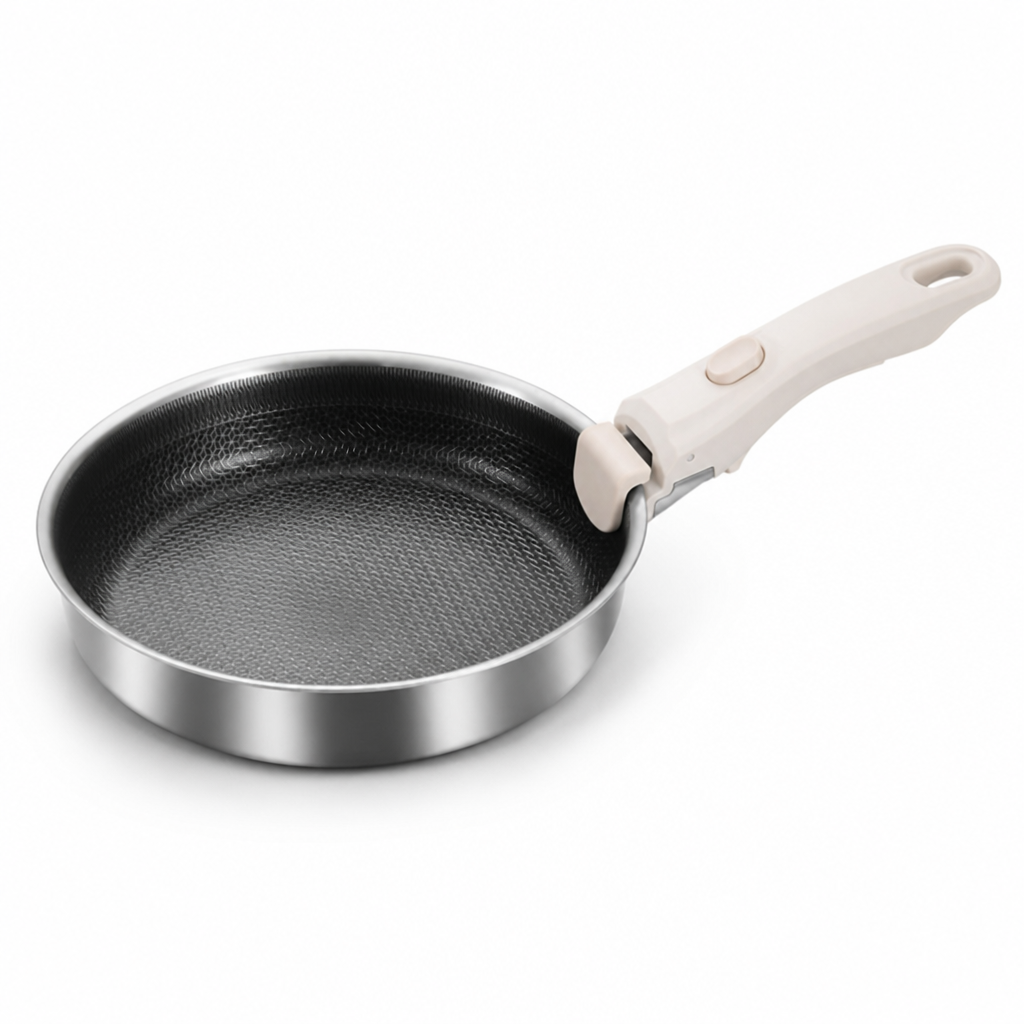 Honeycomb Non-Stick 304 Stainless Steel Deep Frying Pan (24 cm)