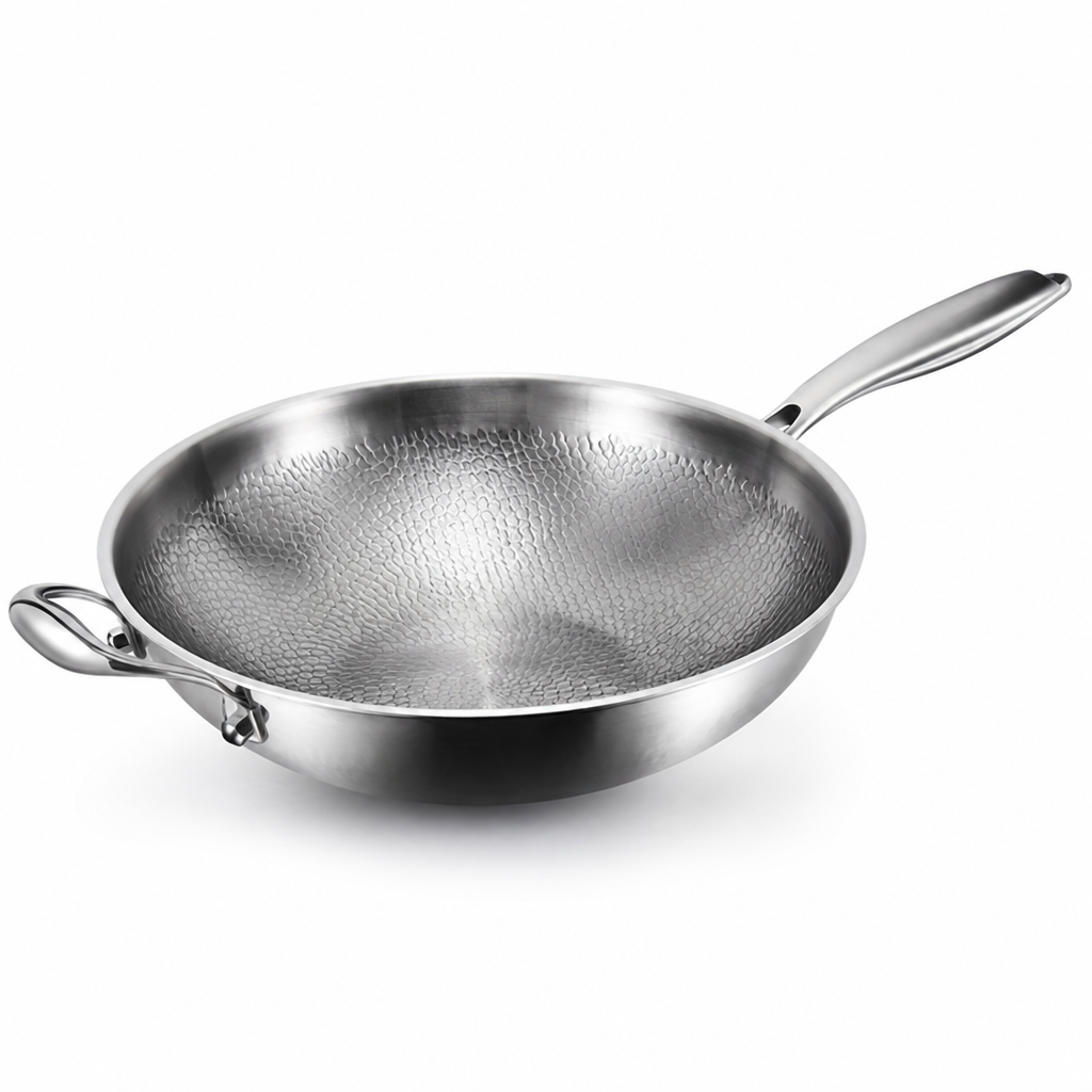 Titanium Non-Stick Hammered Fish-Scale Wok (36 cm)