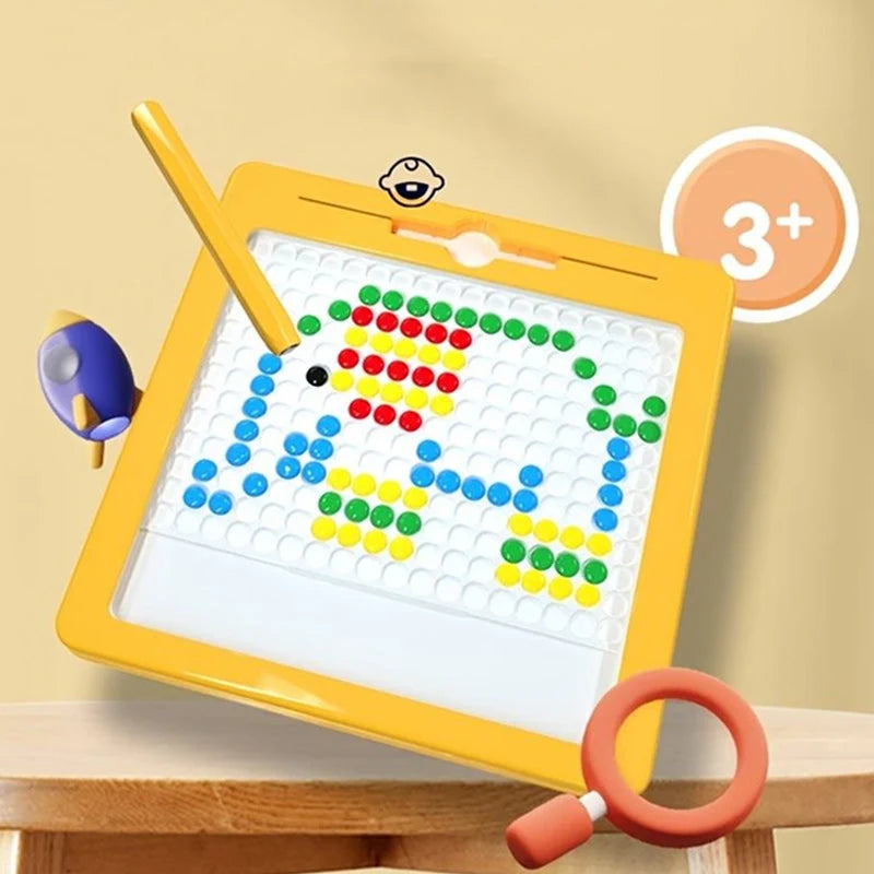 Kids Magnetic Drawing Board 106 Colored Beads & Pen