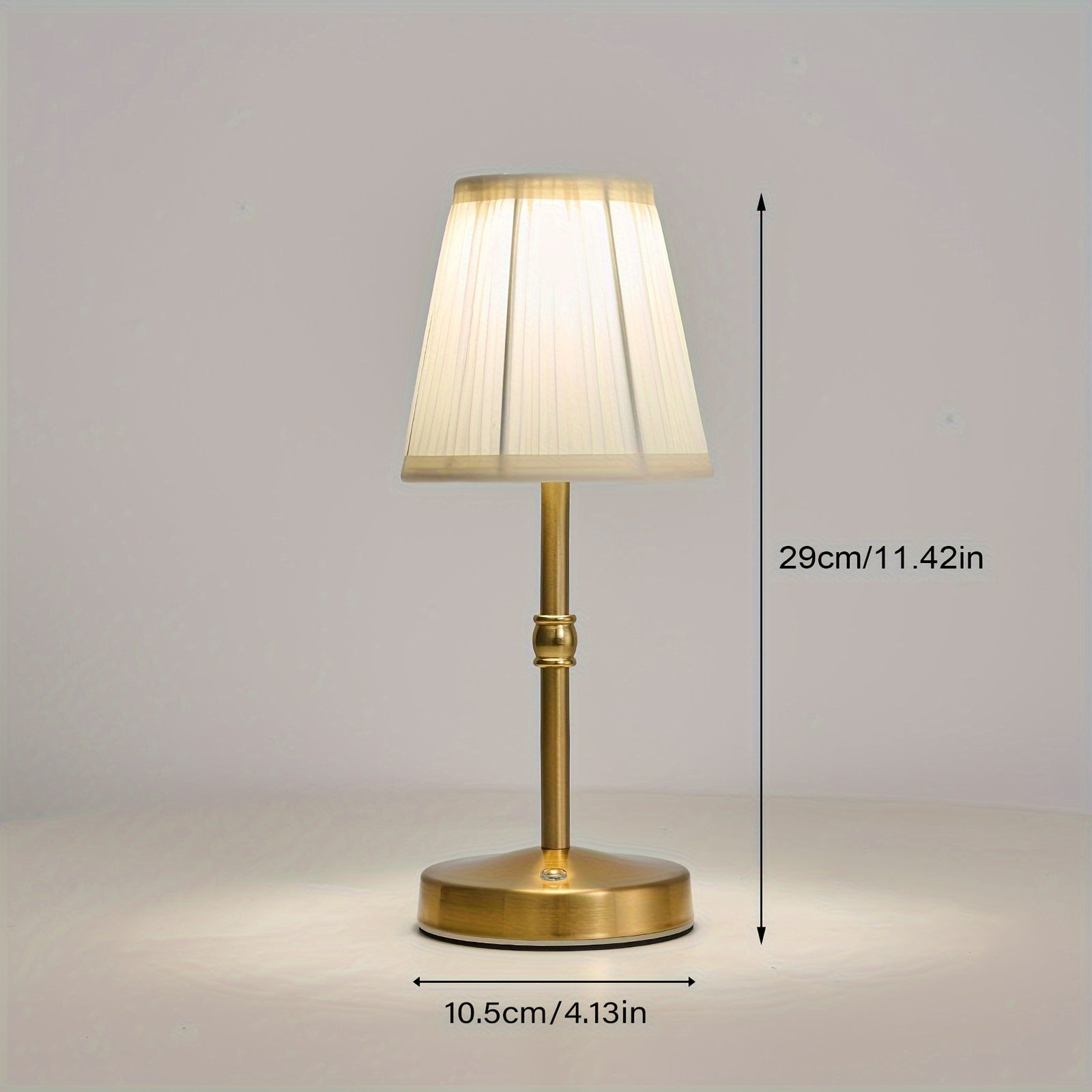 Rechargeable Touch LED Light - Cordless Table Lamp in Antique Brass