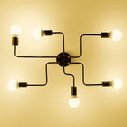 Modern Multi-Arm Sputnik Lamp - Industrial Style Black Ceiling Fixture