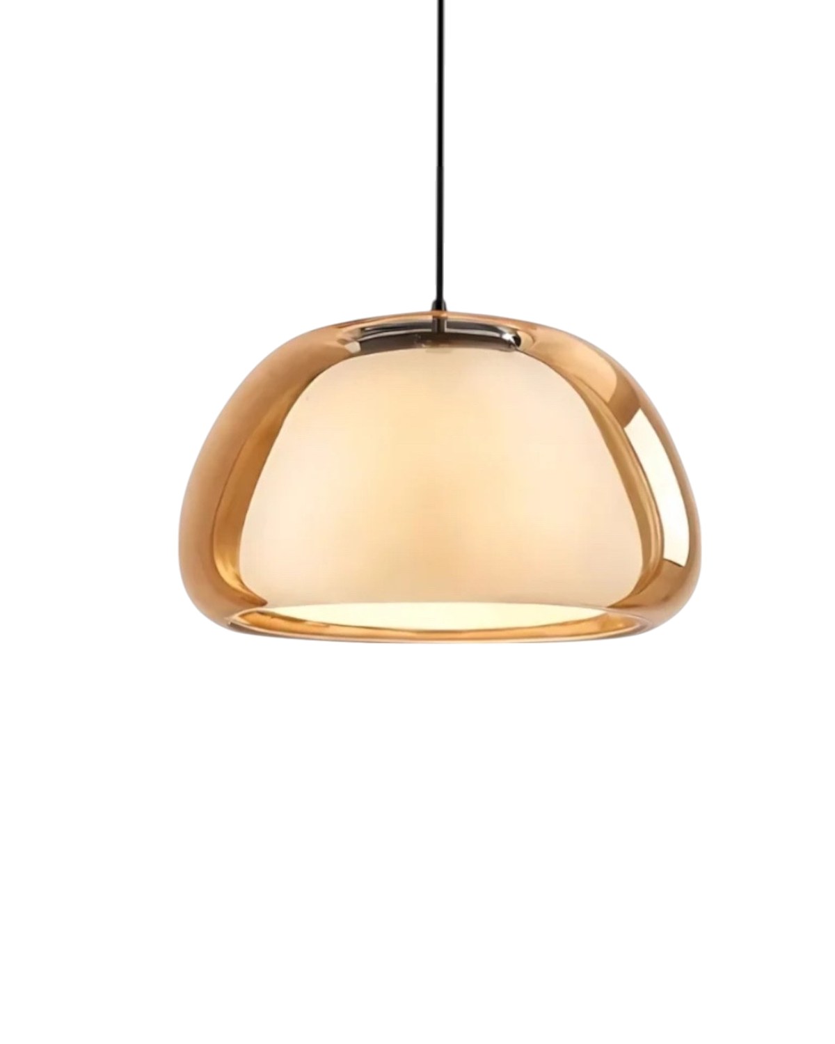 Frosted & Translucent Glass Dome Pendant Light