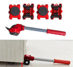 Furniture Mover Set Ergonomic Lever & 360 Swivel Wheels