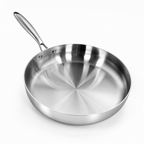 Three-Layer 316 Stainless Steel Frying Pan (Induction & Oven Compatible)