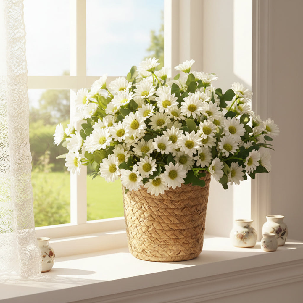 Artificial Daisy Flower Arrangement for Mother's Day Table Decor