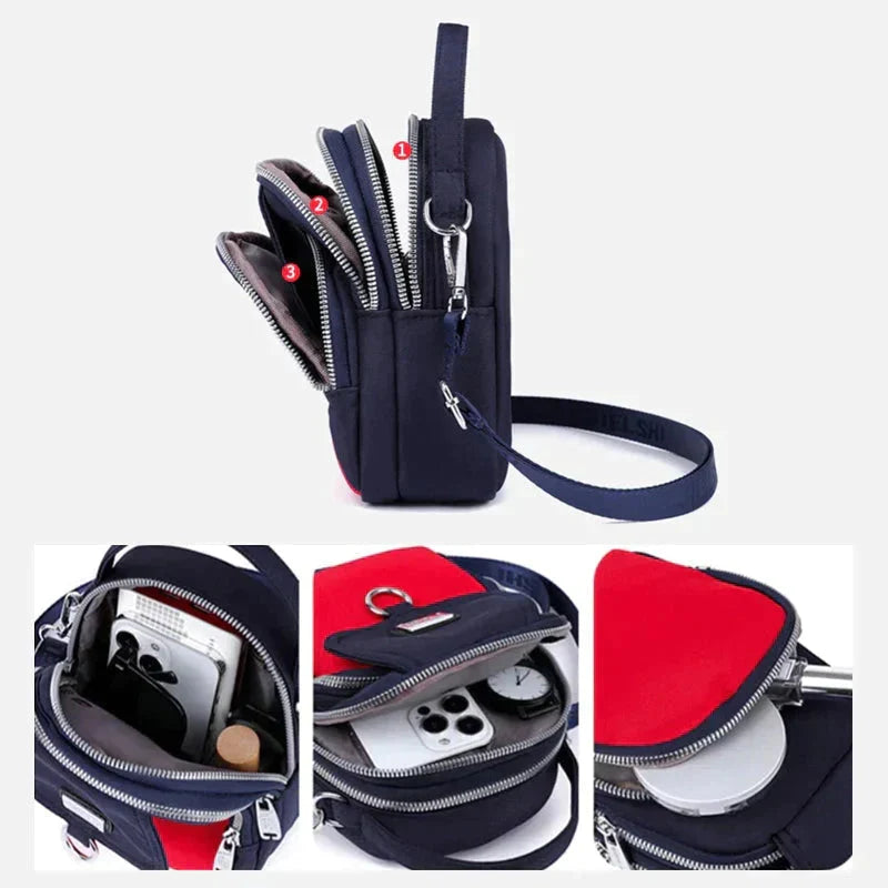 Handbag Ample Storage Multiple Zip Pockets Removable Strap