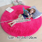 Round Fluffy Rug Ultra-Soft Polyester Non-Slip & Machine Washable