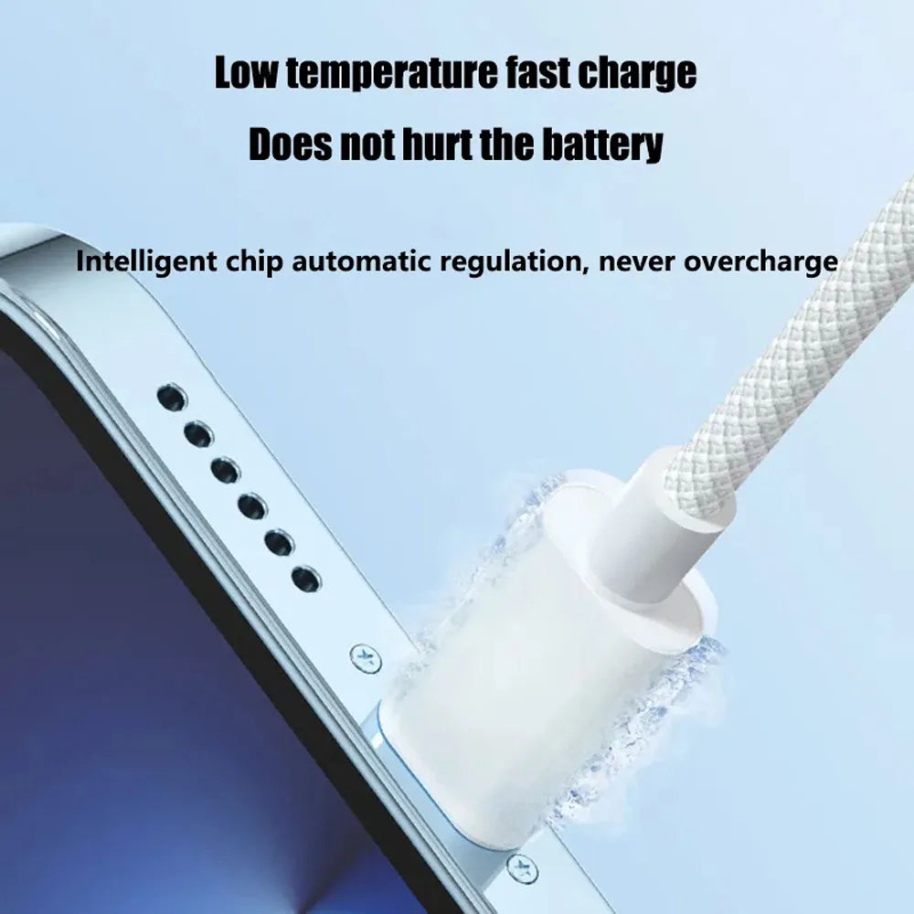 USB-C To Lightning Cable Fast Charging Braided Nylon 2-Pack