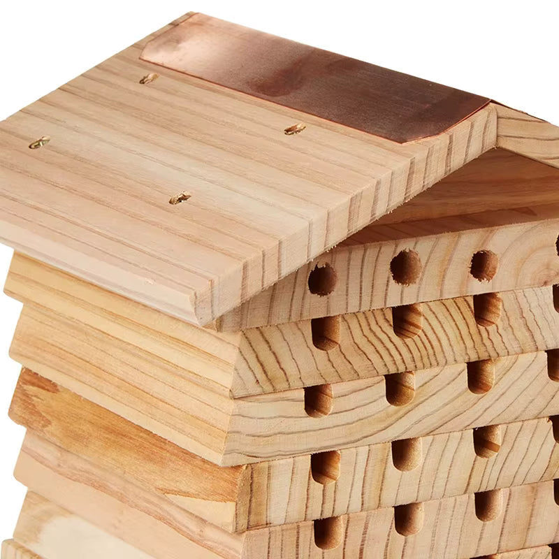 Weatherproof Cedar & Copper Bee Hotel (Multiple Hole Sizes)