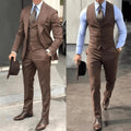 3-Piece Suit Slim Fit Cotton Blend Machine Washable