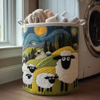 Quilted Cotton-Polyester Foldable Storage Basket