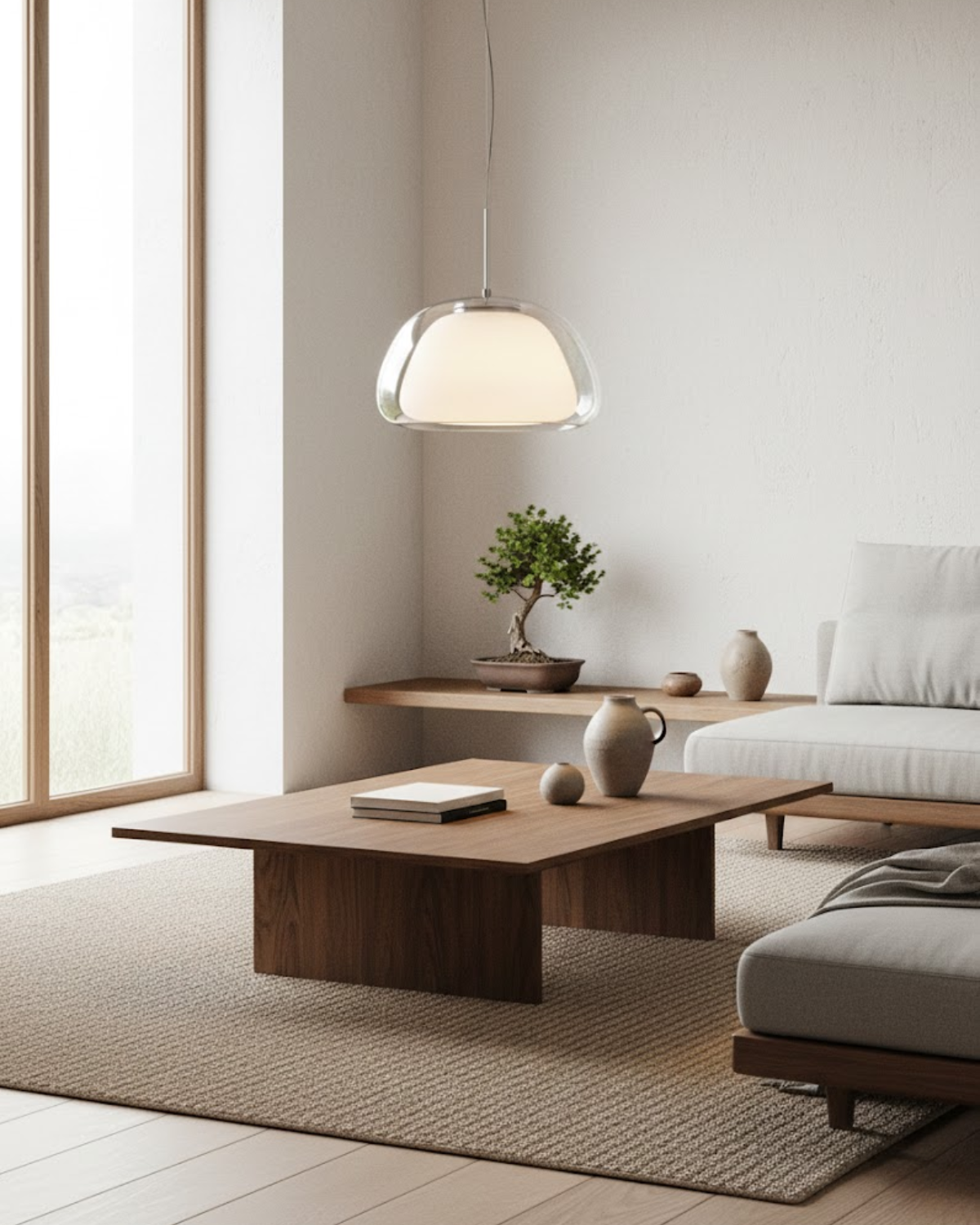 Frosted & Translucent Glass Dome Pendant Light