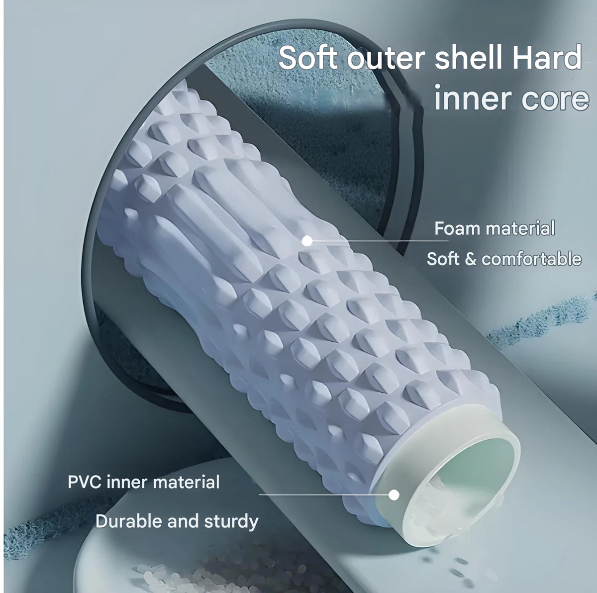 Foam Roller High-Density Textured Grid