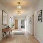 Industrial Style Ceiling Light with Cage Design - Semi Flush Mount Fixture