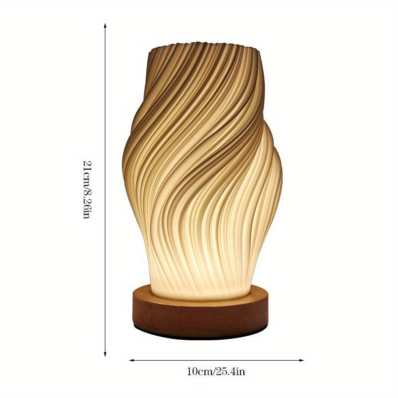 Minimalist Dimmable LED Table Lamp – Modern Swirl Design for Bedside & Desk