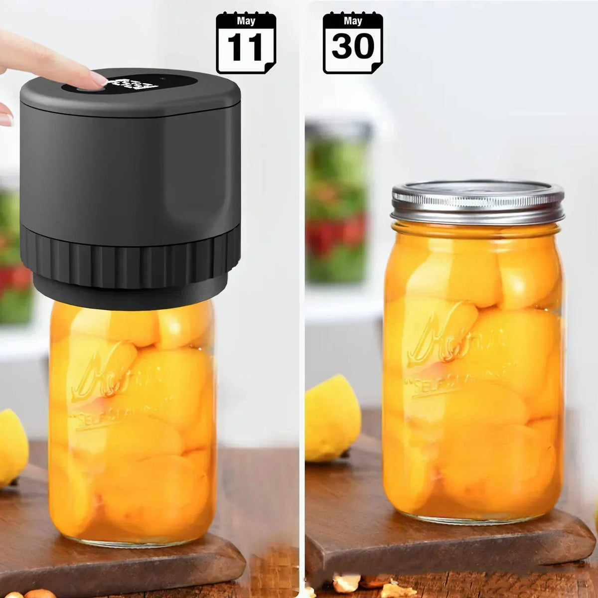 Mason Jar Vacuum Sealer One-Button Airtight Standard & Wide-Mouth